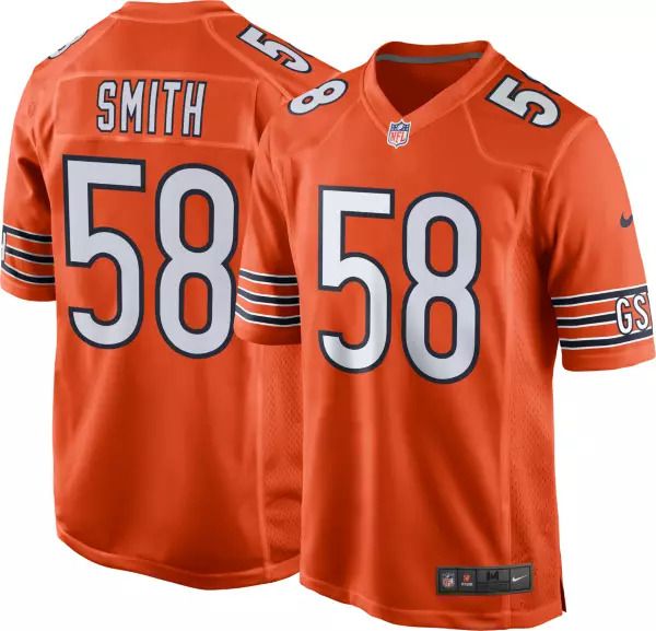 Men Chicago Bears #58 Roquan Smith Nike Orange Game NFL Jersey->->NFL Jersey